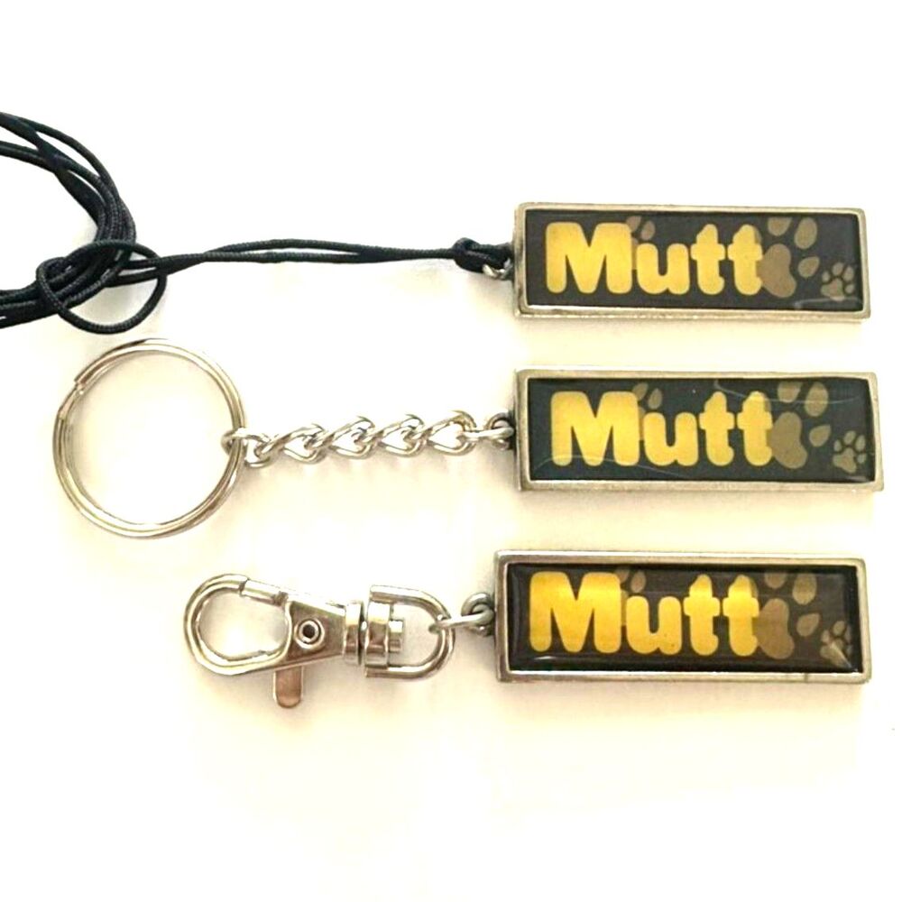 New 3pc I Love My Dog Mutt Keychain Necklace Set
